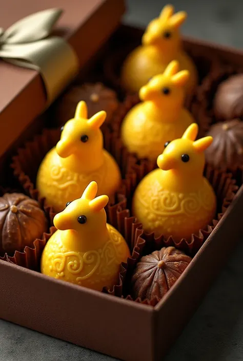 6 CHOCOLATES WITH NUTS CALLED CHOCOBO IN A BOX