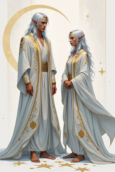 Elfo Aelor, Star Master Elf Aelor - an ethereal elf with silver hair, which sparkle, Like stars. You have dark blue eyes, reflecting the night sky, and he is wearing long white clothes, decorated with golden astral symbols. Aelor is known for his infinite ...