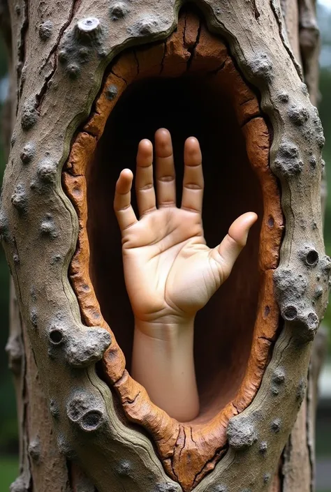 Help me generate a semi-relief hand-made work made of tree bark