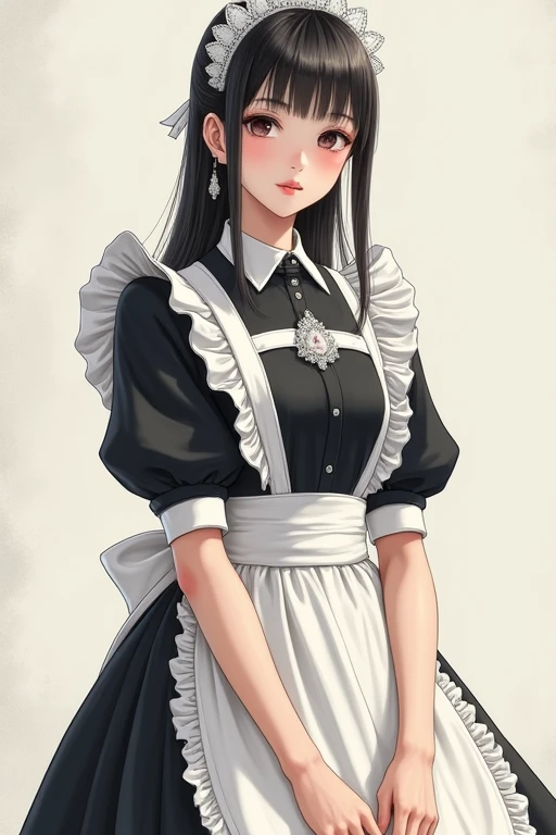 ((Best Quality)), ((masterpiece)), (detailed), Japanese women,Age 25,Stylish,Maid uniform,whole body