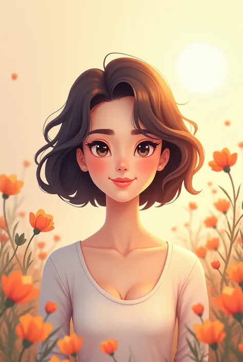  lucy clothing logo,include short hair girl ,light , flower 