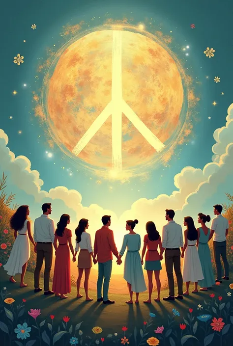 Hight detailed Poster with sync of of international peace day
