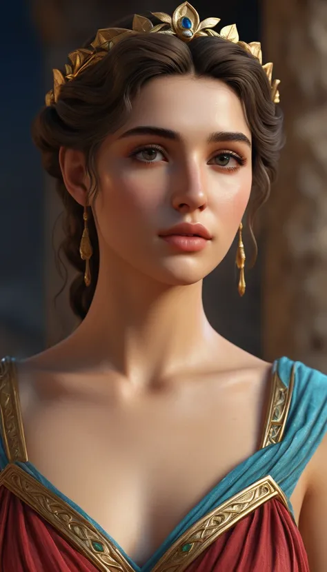 Ariadne、Greek mythology,An extremely beautiful woman、The most beautiful woman in the world、whole body、(Best Quality,8k:1.2),Detailed eyes,Realistic Face,Beautiful Lips,Vibrant colors,Textured brushwork,High resolution,