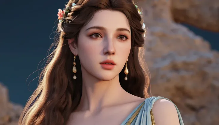 Ariadne、Greek mythology,An extremely beautiful woman、The most beautiful woman in the world、whole body、(Best Quality,8k:1.2),Detailed eyes,Realistic Face,Beautiful Lips,Vibrant colors,High resolution,