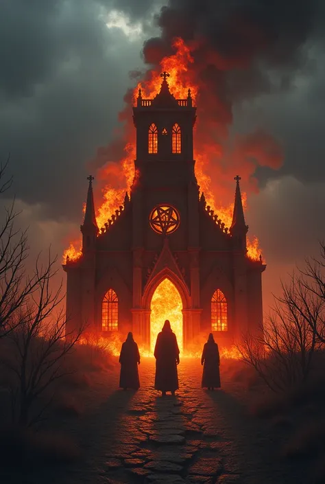 Satanic Church on Fire
