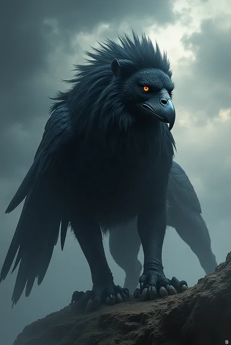 Crow a lion in body