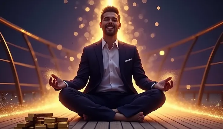 # Flux Prompt for YouTube Thumbnail: Millionaires Secret 432Hz Wealth Attraction

Create a captivating YouTube thumbnail image with the following details:

Subject: A person meditating surrounded by wealth symbols
Style: Photorealistic, high-contrast, vibr...