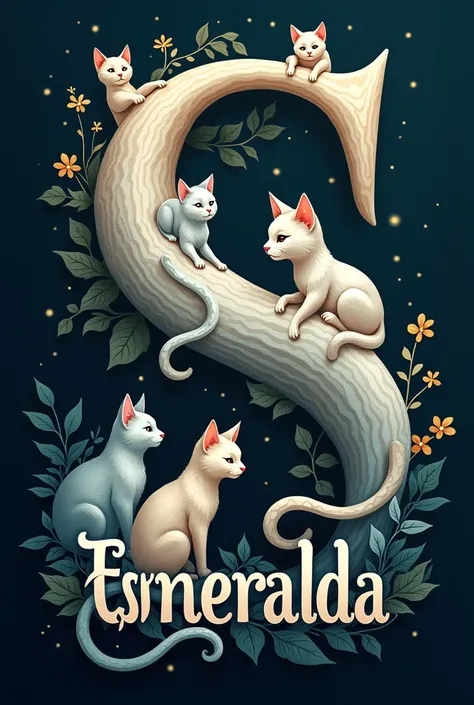 Esmeralda name design written with cats 
