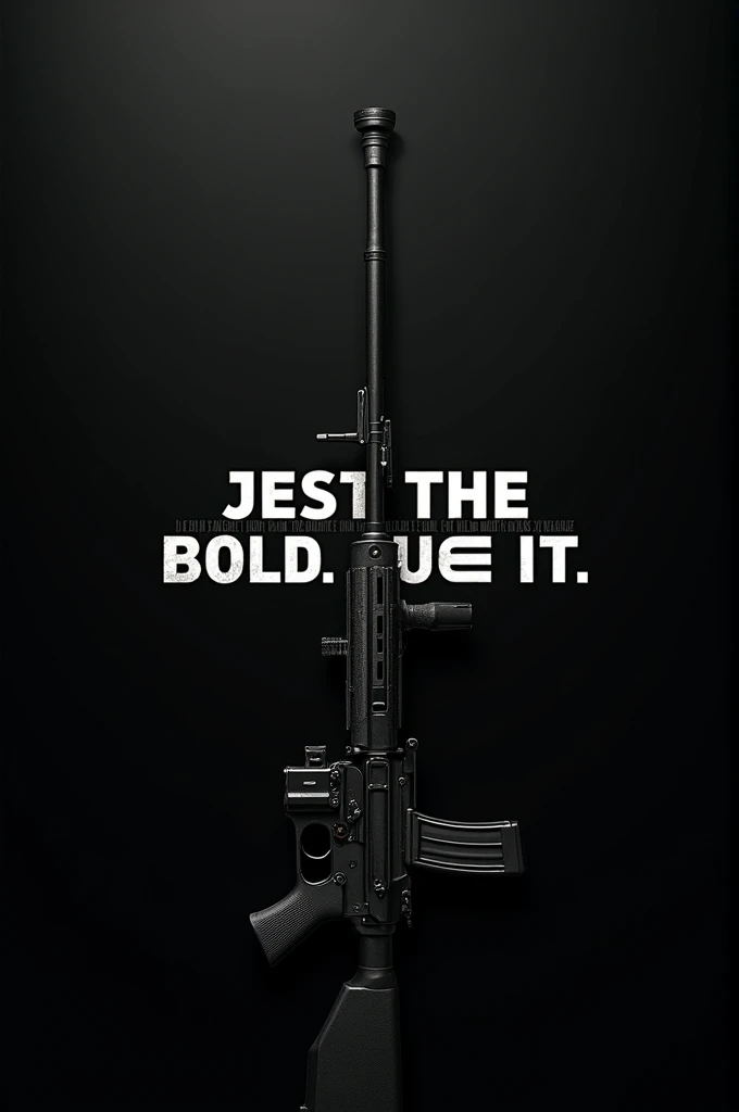 Loading text in the middle of the photo with a black background with a rifle 