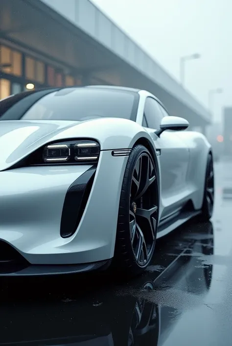 Porsche 
"Envision a futuristic electric vehicle with a sleek, AI-enhanced design that seamlessly integrates advanced aerodynamics. The exterior features adaptive body panels that adjust in real-time to optimize airflow, drag, and lift. Intelligent vents a...