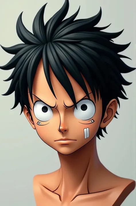 make the head of luffy WITHOUT HIS HAIR