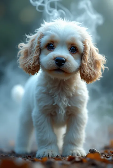 Smoke in the shape of a spaniel