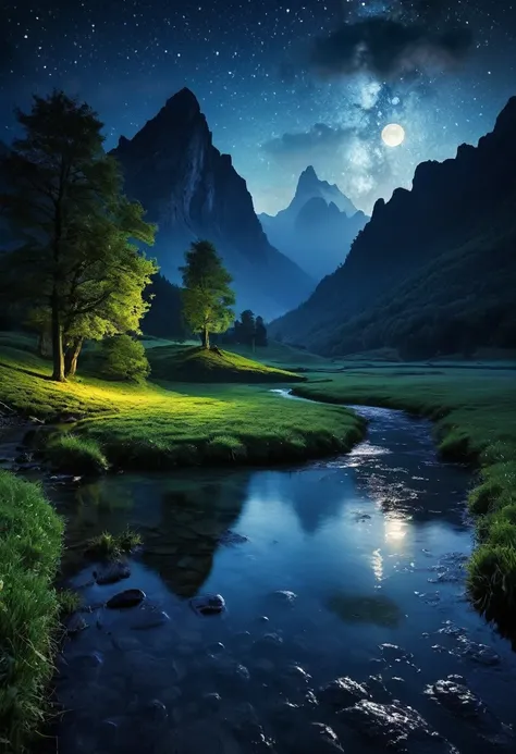 Fantastic landscape at night