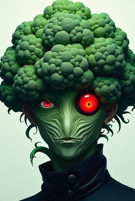 literally full screen broccoli (vegetable) face and hair, Kaneki Ken Tokyo Ghoul red eye, Kaneki Ken Tokyo Ghoul mask