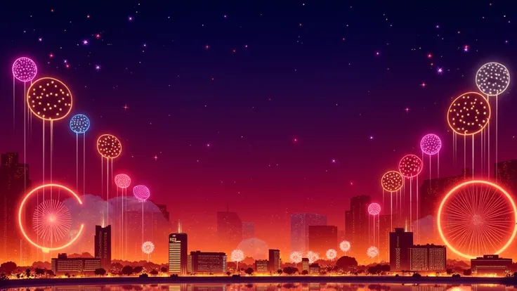 3d,cartoon style,45 degree angle view,Night view,[City,brilliant fireworks,national day,fireworks display,Fireworks of different colors,no characters,There is a large gymnasium,amusement park,There is 101 building,Arima Tenrin,casino building,dark blue,dee...