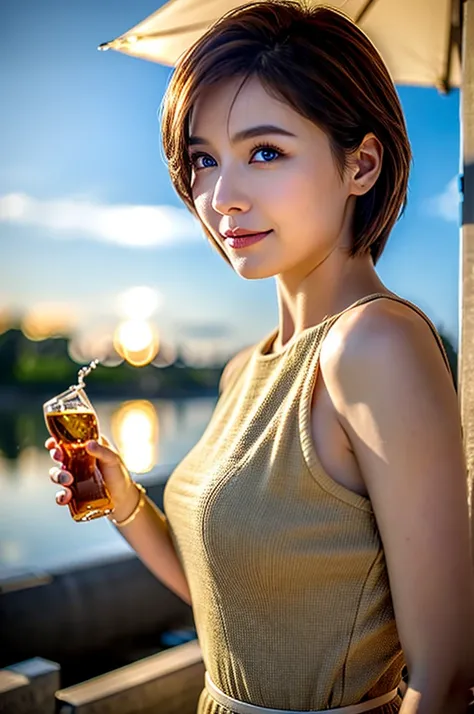 (Realistic, 超Realistic:1.4), 16K HDR, High resolution,((Whiskey Glass)),((Whiskey Bottle))Brown short hair,The best smile、Japanese Actress,so beautiful(It looks like the real thing),Evening Dresses,Cocktail Dresses、Whiskey Bottle、The Macallan、Johnnie Walke...