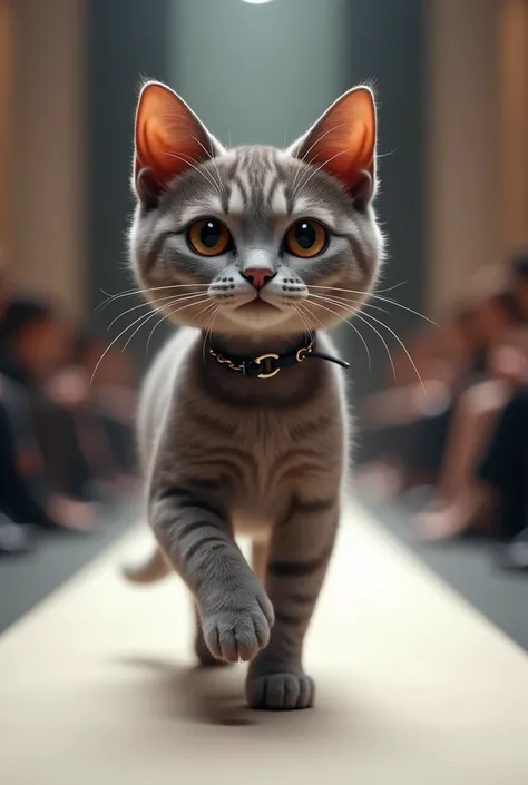 
AI catwalk of a cat