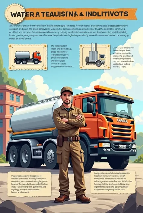 Mini dictionary background about water tanker truck driver