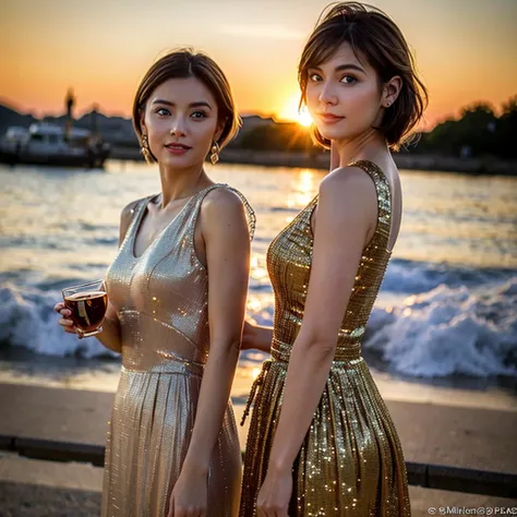 (Realistic, 超Realistic:1.4), 16K HDR, High resolution,((Whiskey Glass)),((Whiskey Bottle))Brown short hair,The best smile、Japanese Actress,so beautiful(It looks like the real thing),Evening Dresses,Cocktail Dresses、Whiskey Bottle、The Macallan、Johnnie Walke...