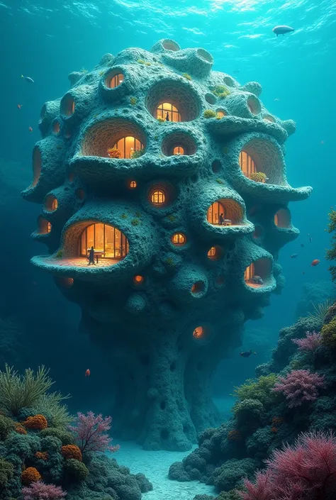 Can you create a house , that has form of a coral reef 