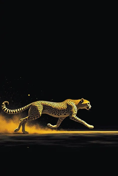 Cheetah running super fast in black with no detail 