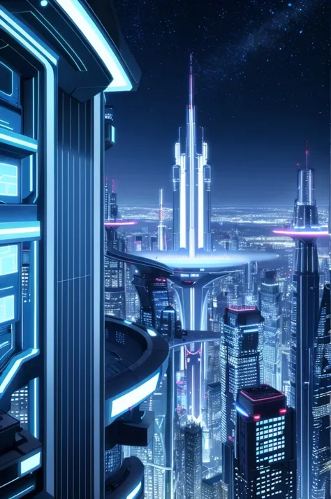 There is nothing,night sky,futuristic city