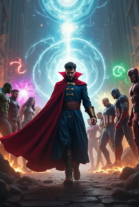 Doctor strange fighting avengers 