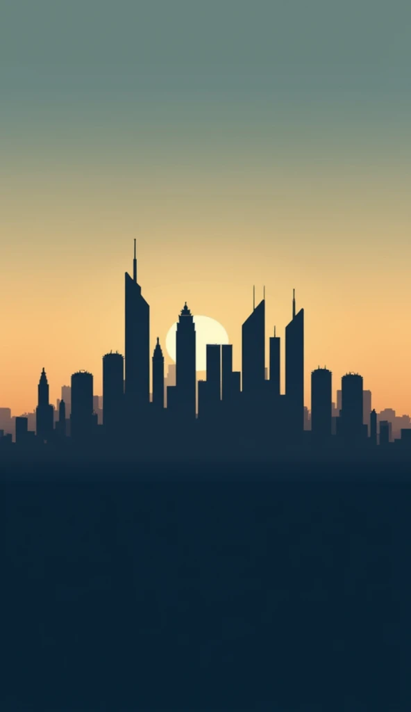 Minimalist City Skyline at Dusk for Phone Wallpaper