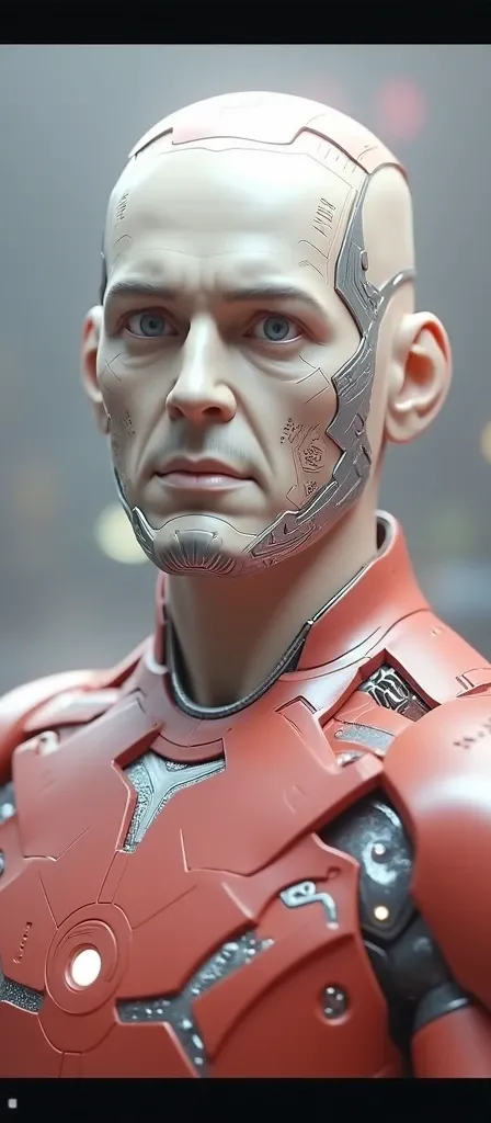 Human face with ironman suit