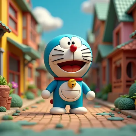 Clay Animation, isometric, Aardman Animation, Stop-Motion Animation, Doraemon.
(best quality, masterpiece), very aesthetic, perfect composition, intricate details, ultra-detailed, vivid colors