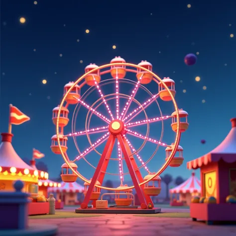 3d,Cartoon,Spin the Ferris wheel,Night,No characters,Don&#39;t cover the Ferris wheel
