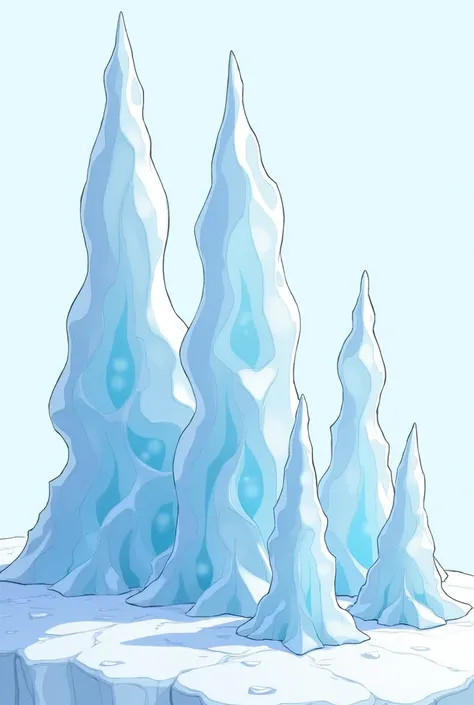 ice materials, no human, no background, anime, simple line art, 
