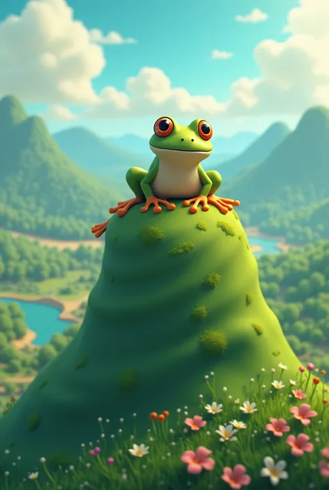 A frog on top of the big hill