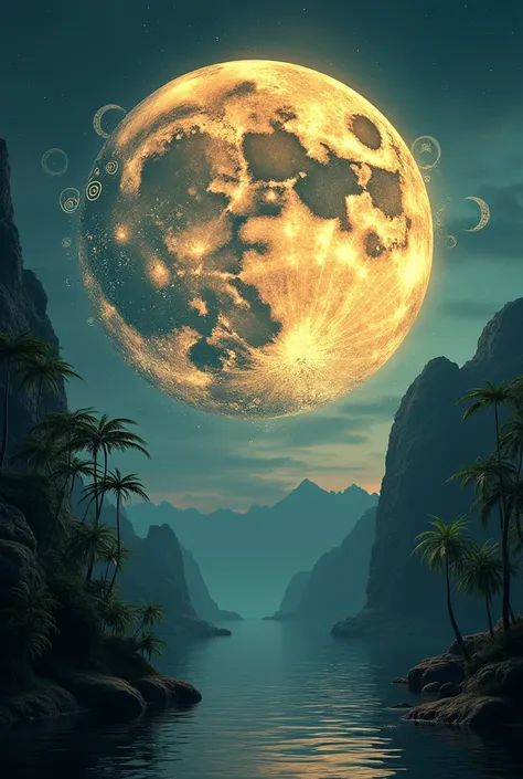 The Amazonian moon symbology with Inca designs everywhere in 3D that make the moon be 

