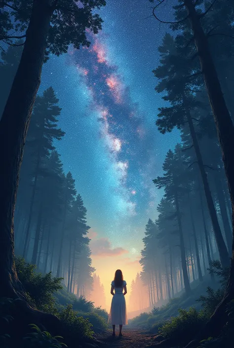 Deep in the forest、Looking up, the starry sky、Colorful Stars々、Milky Way、milky way