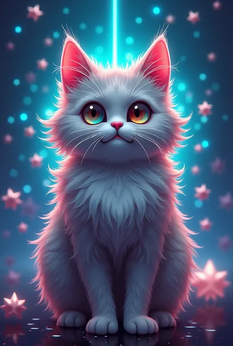 Cat with fluffy hair,meowthereum,purrformance index,whisker point, laser eye