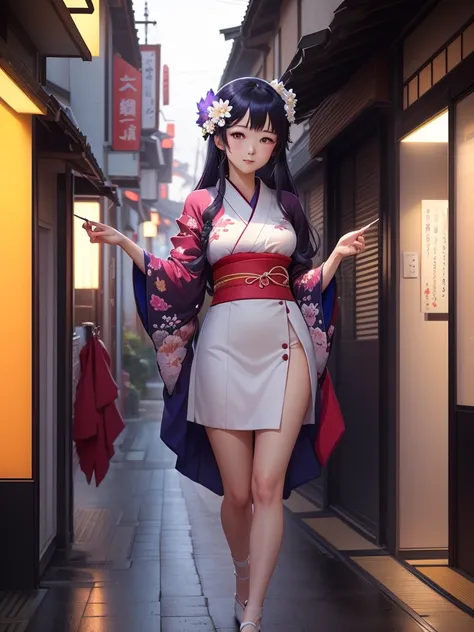 anime girl in kimono outfit with flower in hair and white dress, ayaka genshin impact, guweiz on pixiv artstation, guweiz, guweiz on artstation pixiv, in a kimono, in kimono, best anime 4k konachan wallpaper, anime moe artstyle, hanayamata, artwork in the ...