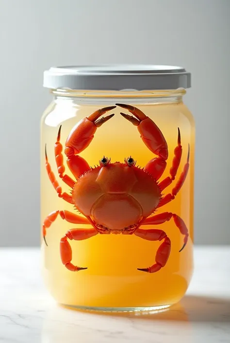 crab fat with appetizing look with whole crab looks yummy ready to sell inside the jar