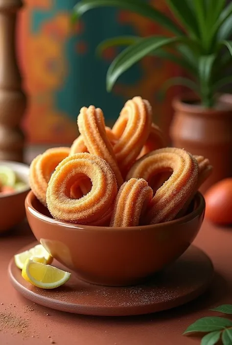 Make a bowl with churros