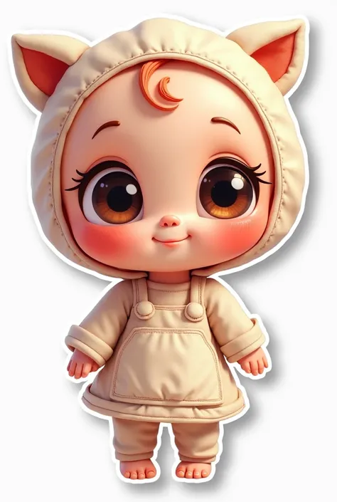 An animated doll for stickers 