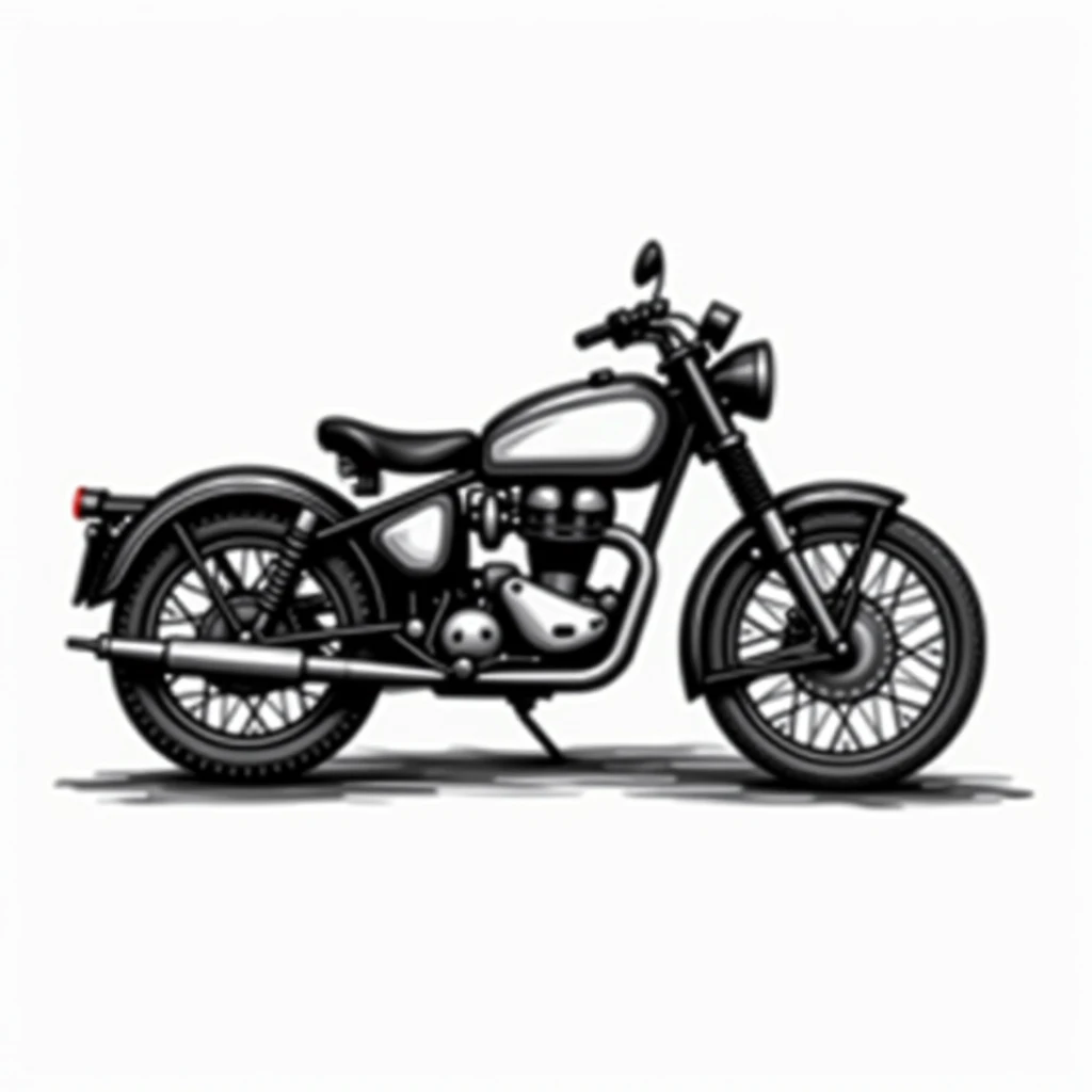 Classic Motorcycle Logo, black and white, classic art, vector, drawing