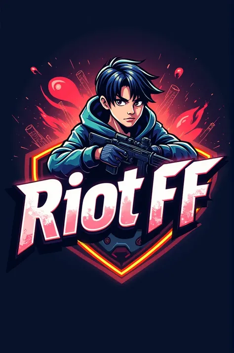 I want a free fire boy bundle logo, which has the name RIOT FF in front of it.