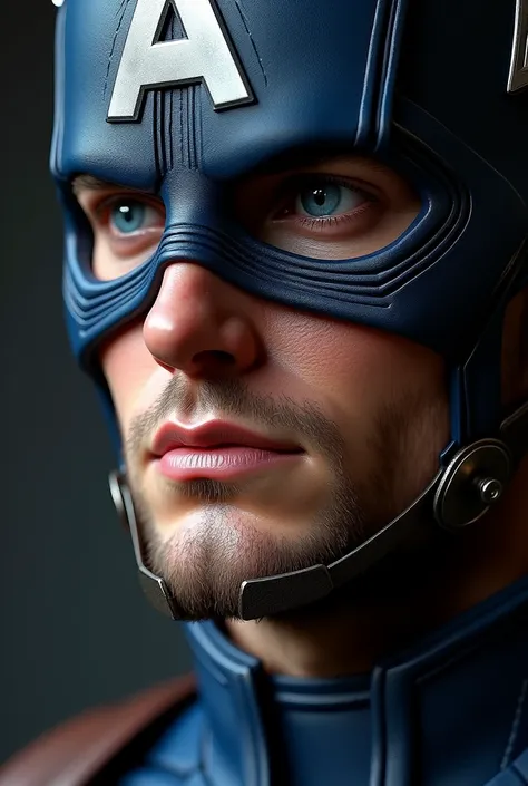 Captain America face  half distance 