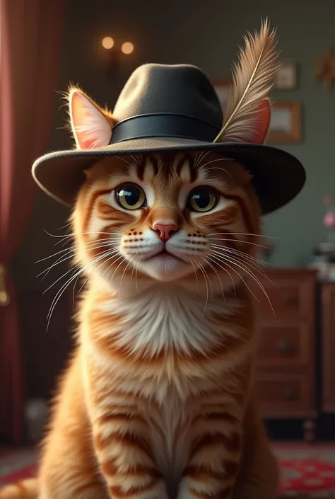 millionaire cat with hat 
