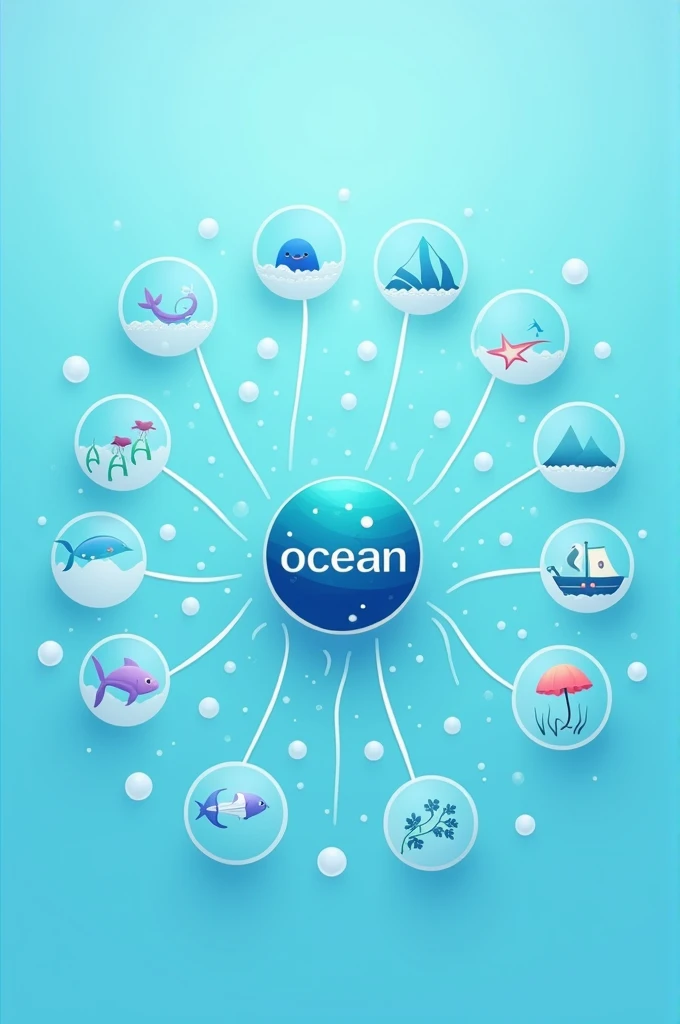 Generate an easy mind map of the ocean