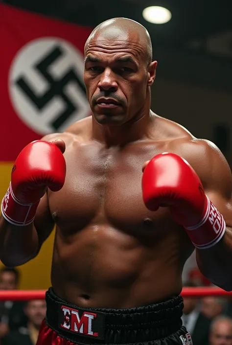 Mike Tyson with Nazi Germany flag and Nazi swastika jerks off