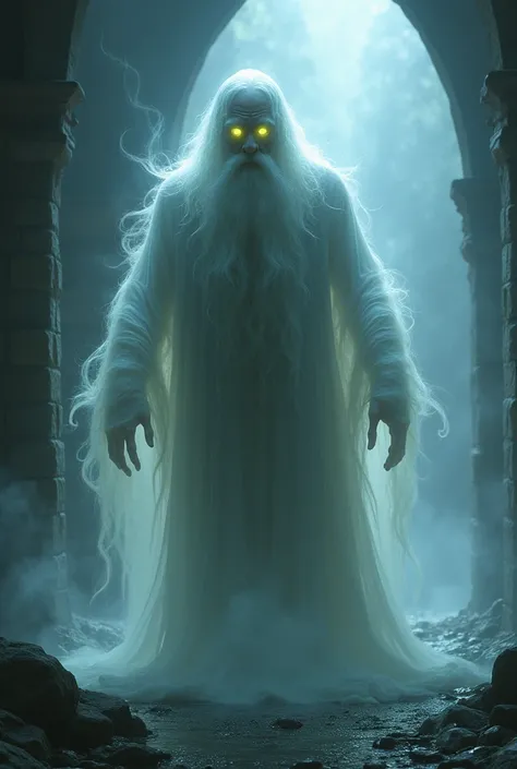 Dwarf from Lord of the Rings, but he turned into a ghost, make him more in spirit form (In the case, he is now a ghost dwarf)