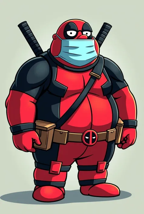 Peter griffin as deadpool suit and a clinical mask family guy animated version cartoon