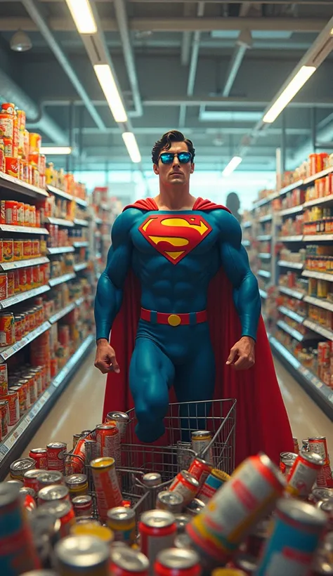 photo-real Grocery Shopping Trouble

Prompt: Superman, wearing sunglasses and a hat, is at a grocery store with brightly colored shelves. He uses his x-ray vision to find deals but accidentally scans every item, causing a shopping cart avalanche. Supermark...