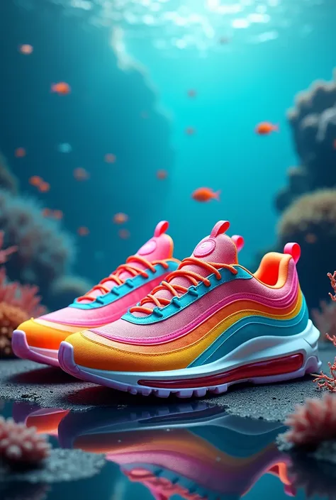 Shoes,sneaker shoes,sneker brand,Material used : rainbow coral, Theme Sea,
